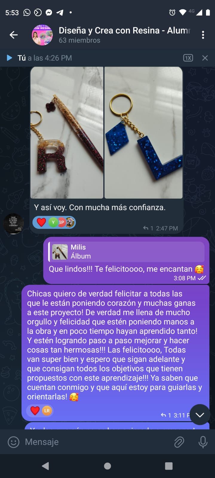 Alumna muestra su avance con más confianza